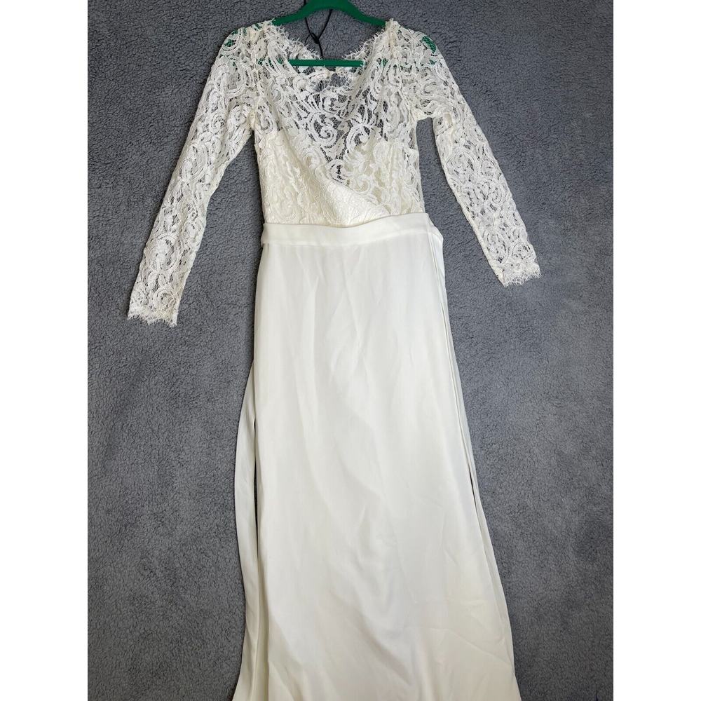 Amy Kuschel Wedding Dress Womens Size 10 White Laced